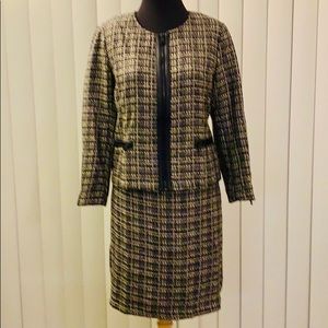 Banana Republic tweed skirt suit.